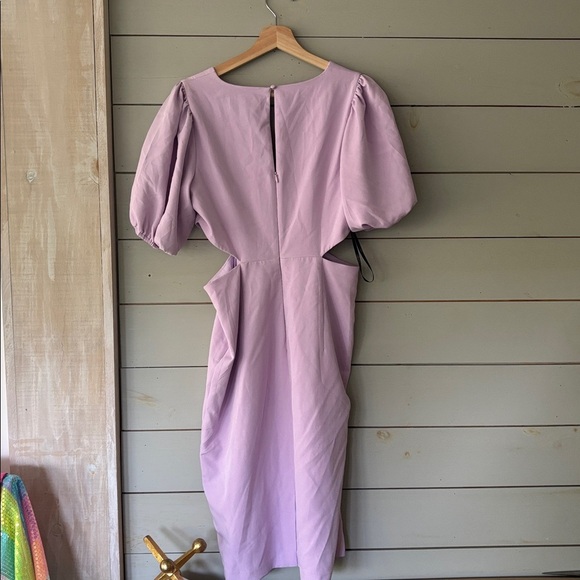 Laundry by Shelli Segal Lilac Puff Sleeve Cutout Midi Dress – Size 10 - Picture 5 of 6